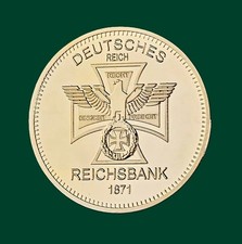 DEUTSCHES REICHSBANK MEDAILLE BARREN  ADLER  VERGOLDET 40 mm