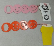We are out of office Flaschenöffner Smiley 2er Set Orange & Rosa - NEU (C21.7) 