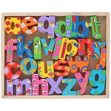 26 bunte Bausteine aus Holz