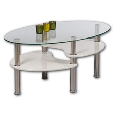 PANTY Couchtisch Glas oval mit