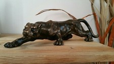 Figur Panther Eisen Löwe Tiger Puma Jaguar Statue Skulptur Bronze Türstopper
