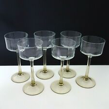 3 antike Weingläser Weißweingläser Facettenwölbung Stengelgläser oliv Jugendstil