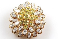 18 kt. Diamant-Brosche/ Kollier Anhänger mit 13,4 ct., in 750 Gelb Gold