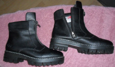 Rieker Damen Stiefeletten Boots schwarz 76161 Rießverschluss Fleece Gr. 39 NEU
