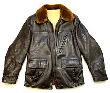 NAGES Barnstormer Vintage US Pferdeleder Piloten Aero Lederjacke Lammfell 48 M
