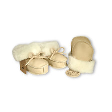 Lammfell Set Schuhe Handschuhe