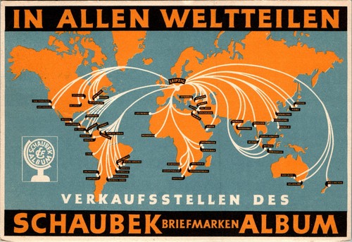 Werbung schaubek briemarken - ak,