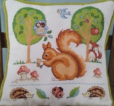 Stickvorlage, Kreuzstich, "  Tiere aus dem Wald   "  