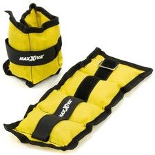 MAXXIVA Gewichtsmanschetten Set 2 x 0,5 kg Laufgewichte Gelb Arm Bein Fitness