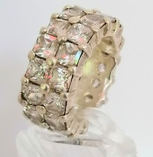 Funkelnder breiter Ring 925 Sterlingsilber 32 Steine  Gr. 50 Stacking Ring 