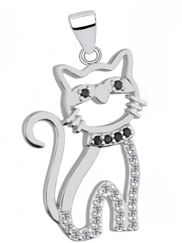 Kettenanhänger silber katze - kettenanhänger,