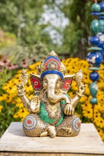 Ganesha Messing mit Steinkunst