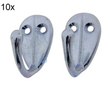 10x Kleiderhaken einzeln - Doppelloch - 10 Stück