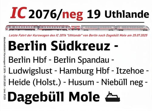 Zuglaufschild kurswagen - kurswagen, ic