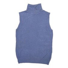 BASIC Damen Pullover blau uni