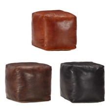 Pouf 40 cm Leder Fußhocker