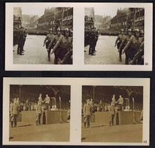 2x 1936 Stereobild Photos Raumbildverlag Parteitag Nürnberg Germany NSKK