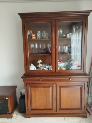 Braune holz glas - braune, vitrine