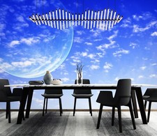 3D Blau Planet M7434 Tapete