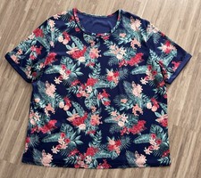 QVC Little Rose T-Shirt Gr. XL - Blau m. Blumenmuster - NEU & ungetragen