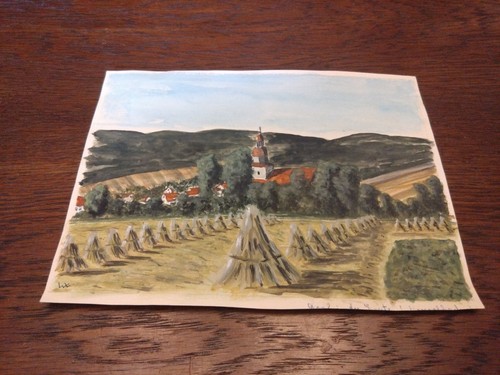 Aquarell tusche ernte feld - tusche,