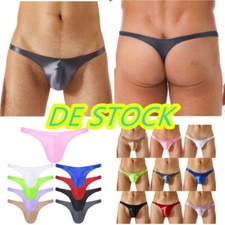 DE-Herren Unterwäsche String Tanga T-Back Glänzend Männer G-String Unterhose