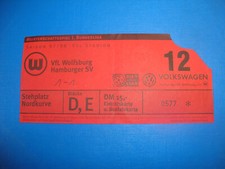 97/98 Ticket VFL Wolfsburg HSV Hamburger SV Eintrittskarte Sammler Bundesliga