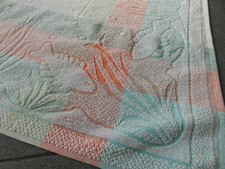 Baby Kinder Badetuch Stola 50er Jahre Frottee 95x90cm Fisch Aquarium DDR