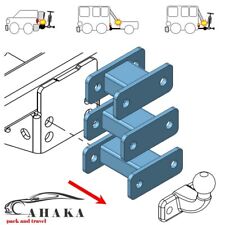 AHK-Kugelkopf Verlängerung Flanschkugel Adapter für AHK-Bock 2 Loch 90 mm