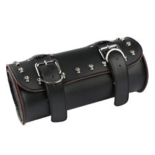 Motorrad Toolbag Werkzeug Lenker Rolle Für Harley Chopper Honda Schwarz PU Leder