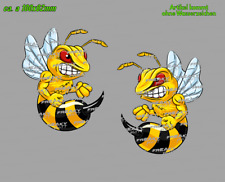 Böse Biene 100mm Aufkleber Autoaufkleber Sticker 2er SET Hornisse Wespe