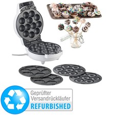 Rosenstein & Söhne 3in1-Donut-, Cupcake- und Cakepop-Maker, Versandrückläufer