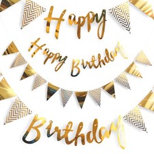 Geburtstags-Girlande Gold 2er
