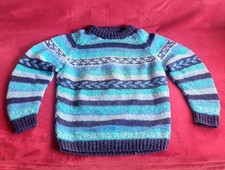 Ethno Pullover Nepal - Handgefertigt - Gestrickt - Wolle - Pullover - Größe M