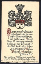Künstler-AK Köln, Absolvia des Kaiser-Wilhelm-Gymnasium, Wappen 1908 