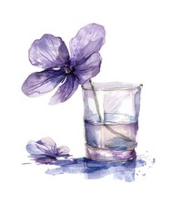 Aquarell Blumen Glas 9x9 cm