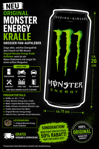 Aufkleber monster energy - monster,