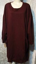 ZIZZI BORDEAUX/BRAUN  EDLE LANGE BI STRETCH TUNIKA SHIRT KLEID  Gr. 56 58 60