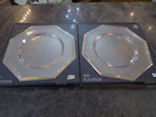 WMF Satz große schwere Platzteller achteckig Goldrand 6 Personen Cromargan TOP !