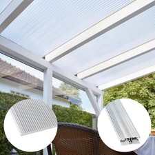 Terrassenüberdachung - X-Struktur 16mm klar Polycarbonat Stegplatten - Alu/Gummi