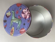 Metalldose rund  17 cm x8 cm bunt