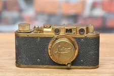 Russischer Leica II Kamera Nachbau gold messing #112001 + Elmar 5cm 3,5 Objektiv