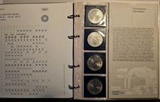 24 mal 10 DM Deutsche Mark Olympia München 1972, BRD, Silber Ag im orig. Album