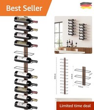 Elegantes Wand-Weinregal für 12 Flaschen aus Holz und Metall – Modernes Design