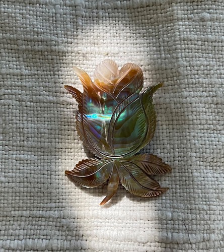 Brosche blume abalone pawa - brosche,