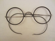 RUNDE NICKELBRILLE HORN BRILLE