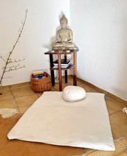 Meditationskissen Set mit Matte Unterlage Sitzkissen Yogakissen * Naturweiß *