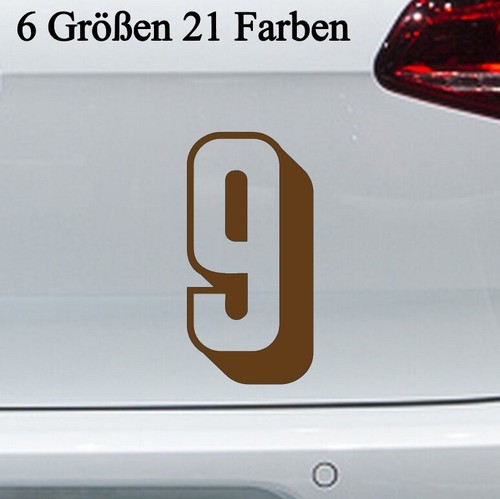 Zahl neun aufkleber - zahl,