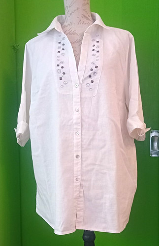 Damen bluse arm creme mit - damen, 3/4
