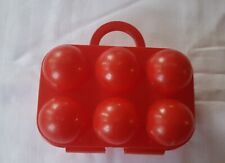 DDR Eierbehälter  Eierdose für 6 Eier  Eierbox Transportbox  Sonja Paste rot 